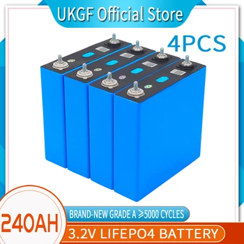 батарея 4pcs 3.2V Lifepo4 240Ah Может быть объединена в аккумуляторную батарею DIY 12V 24V 36V 48V EV RV Solar Storage System Battery