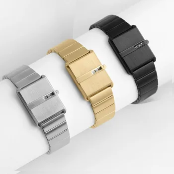 Новые часы Pulse в стиле ретро с маленьким квадратным циферблатом, простые модные мужские и женские часы среднего размера, представляющие особый интерес.