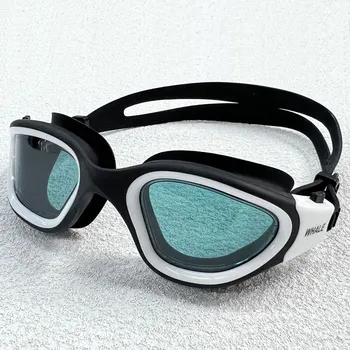Линзы с защитой от запотевания и ультрафиолета для взрослых, Мужские и женские очки для плавания с прозрачными линзами, Водонепроницаемые Регулируемые силиконовые очки для плавания в бассейне