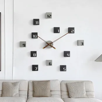 Простые Бескаркасные Часы В Скандинавском Дизайне, Настенные Модные Бесшумные 3D-Часы Для Гостиной, Необычные Предметы Украшения Дома Reloj Par