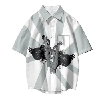 Мужская азиатская рубашка с короткими рукавами и принтом Summer Notes 2023, повседневная и удобная футболка в стиле хип-хоп стрит Харадзюку