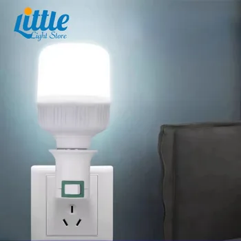 E27 LED Light Лампа Лампы Накаливания Базовый Держатель Розетки EU/US/UK Штекерный Адаптер ВКЛ/ВЫКЛ Переключатель Белый Мобильный E27 Лампы Накаливания Розетка