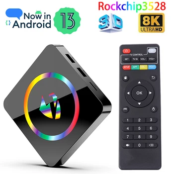 LEMFO T1 Android 13 TV Box Rockchip 3528 4 ГБ 64 ГБ 8 К Декодирование 2,4 Г/5 Г Wifi Поддержка Google Voice Новая Смарт-приставка 2023
