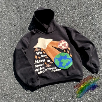 Mars And Earth CPFM.XYZ Мужская толстовка с капюшоном с пеной для лица, женская толстовка высшего качества CPFM XYZ, пальто оверсайз из плотной ткани, пуловер унисекс с капюшоном