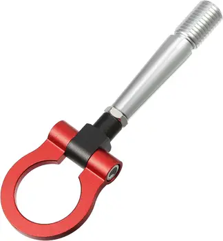 Круглый винт для буксировочного крюка переднего заднего бампера из красного алюминиевого сплава с кольцевым ушком для прицепа для Nissan GTR R35 2009-up