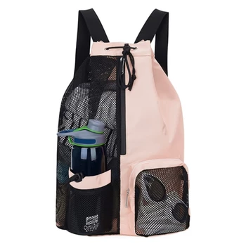 Сетчатая сумка для плавания, рюкзак для тренажерного зала и бассейна на шнурке, водонепроницаемая сумка с сухими отделениями, сухая и влажная сумка
