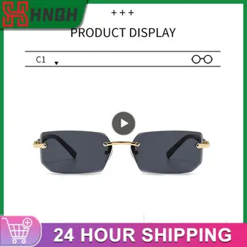 Прямоугольные ретро-очки без полей, индивидуальные Прямоугольные солнцезащитные очки с солнцезащитным козырьком, Модные солнцезащитные очки Oculos De Sol, бренд-дизайнер