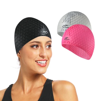 2023 Силиконовая шапочка для плавания Мужчины Женщины Плюс Размер, шапочка для плавания для взрослых, Высокоэластичная Защита ушей, Длинные волосы, спортивные ультратонкие шапочки