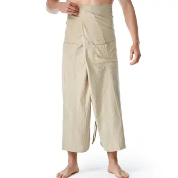 Мужская одежда Прямого свободного кроя, мужские брюки в тайском стиле Fisherman, одежда для фитнеса