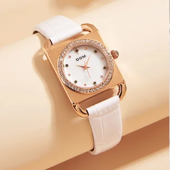Женские часы DOM, модные женские кварцевые часы-браслет, простые роскошные женские часы