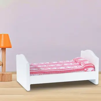 Имитационная мебель для кукольного домика 1: 12 с матрасом для аксессуаров, имитирующая игрушку