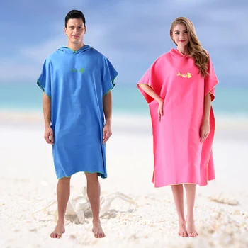Быстросохнущий халат с капюшоном, пончо для серфинга, сменное полотенце, пляжное одеяло из микрофибры, банное полотенце, купальное полотенце, гидрокостюм, пляжное пончо для взрослых