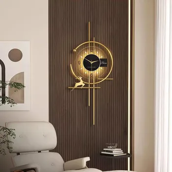 Роскошные Современные 3D Настенные часы в гостиной, Большие Бесшумные Металлические настенные часы с кварцевым механизмом, Художественное украшение дома Relogio De Parede