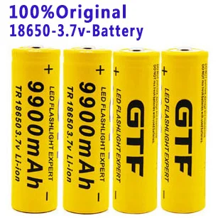 100%New.Batería de iones de litio GTF 18650 Original, linterna recargable 18650, 3,7 V, para Linterna + cargador USB