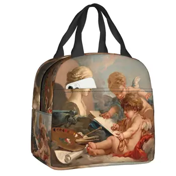 Ренессансный Ангел Херувим, изолированная сумка для ланча для женщин, искусство Буше Рококо, Портативный Теплый холодильник, термосумка для ланча, контейнер-тоут