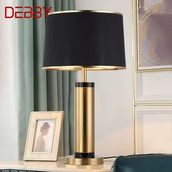 Современная настольная лампа DEBBY из черного золота, светодиодная Винтажная Креативная Простая Прикроватная тумбочка для дома, гостиной, спальни