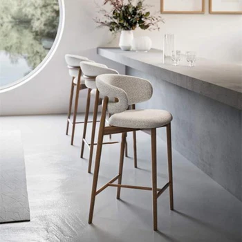 Скандинавские барные стулья из массива дерева, Креативный дизайн спинки высокого барного стула, Роскошная дизайнерская мебель для дома Cadeiras De Bar GPF55YH