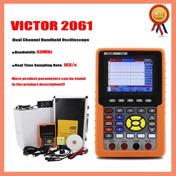 VICTOR 220 2061 2101 Двухканальный ручной осциллограф Цифровой цветной осциллограф VC2061 Портативный осциллограф 60 МГц VC2101.