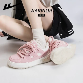 Женская обувь Warrior, Хлебная обувь, Летние Новые дышащие спортивные повседневные кроссовки на платформе, универсальные белые туфли