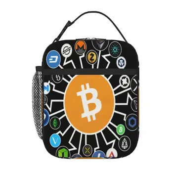 Криптовалюта Bitcoin Chainlink Xrp Ethereum Ланч-тотализатор Сумка для ланча Ланч-бокс Сумка для ланча для детей