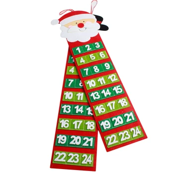 Рождественский Адвент-Календарь Санта-Клаус Снеговики Подвесной Рождественский Календарь Дверь Стена Окно Рождественский Декор Для Вечеринки Рождественский Подарок
