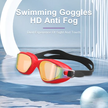 JSJM/ Новые очки для плавания с защитой от запотевания, профессиональные очки для плавания, Силиконовые очки для плавания с защитой от ультрафиолета, регулируемые очки для плавания, унисекс для взрослых