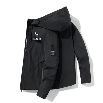 Модная куртка Мужская куртка с капюшоном на молнии Весенне-осенняя деловая повседневная куртка для активного отдыха