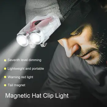 Двухлучевой шляпа клип свет крышки мини светодиодные фары водонепроницаемый фары регулируемый угол перезаряжаемые кемпинг налобный фонарь работы, фары