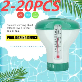 Плавающий дозатор хлора для бассейна с термометром Автоматический насос-аппликатор для дезинфекции Принадлежности для чистки спа-ванны