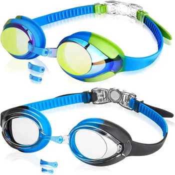 Детские Очки для плавания для малышей и Молодежи (3-12 лет), Противотуманные Водонепроницаемые Очки Для бассейна с защитой от ультрафиолета Clear Vision