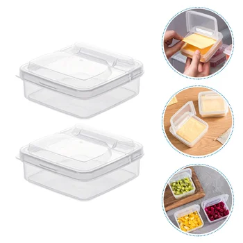 2 шт Коробка для масла Ящики для подачи продуктов Контейнеры для хранения сыра В холодильнике Держатели для кусочков пирога из полипропилена Мини-холодильник