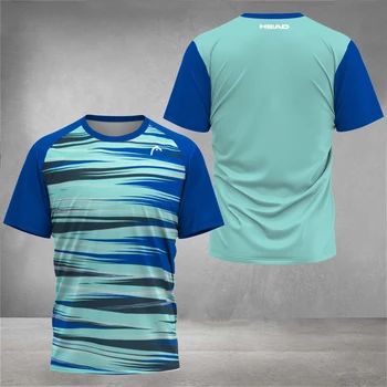 Спортивная одежда для бадминтона с головкой, одежда для гольфа, Новая мужская одежда для фитнеса, мужская однотонная теннисная одежда с принтом, дышащая