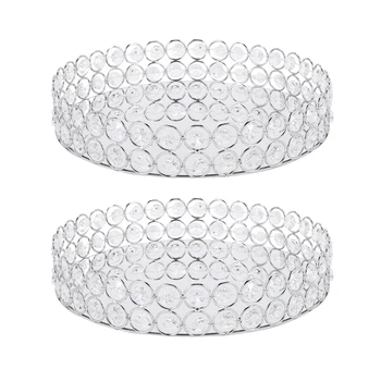 2X Серебряных круглых зеркальных ящика для хранения декоративной косметики, подставка для свадебного украшения дома