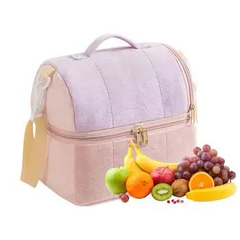 Ланч-бокс Контейнер для ланча Портативный большой емкости, водонепроницаемые сумки для продуктов, изолированная сумка-холодильник для ланча для школьного пикника