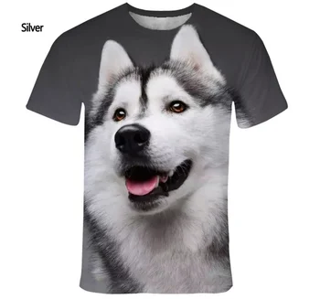 2023 Новая модная футболка с 3D-принтом собаки хаски, мужская и женская повседневная футболка с короткими рукавами, топ с изображением животных