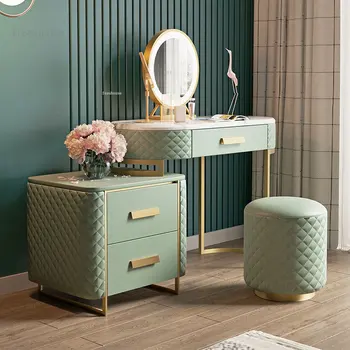 Современные простые Зеленые Комоды Легкая Роскошная Мебель для спальни зеркало Туалетный столик Скандинавский Креативный Шкаф для хранения в гостиной