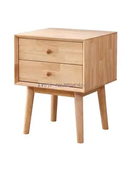 Прикроватный столик из массива дерева Мебель для спальни в скандинавском стиле ins простой современный комплект для небольших квартир, шкафчик в японском стиле