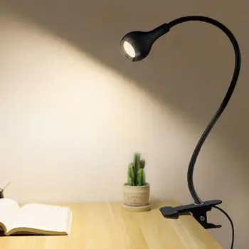 Гибкая трубка, Регулируемая светодиодная лампа с питанием от USB, настольная лампа, Светодиодная Аквариумная лампа с зажимом-держателем для освещения аквариума с рыбками