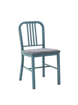 Стул американского военно-морского флота, стул из кованого железа, ресторанный стул, обеденный стул, простой высококачественный кожаный обеденный стул на стальной раме, доставка