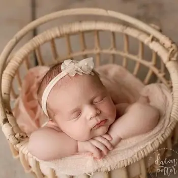 Реквизит для фотосъемки новорожденных Ретро ротанговый круглый стул-корзина Bebe Аксессуары для фотосъемки для маленьких девочек и мальчиков, позирующих на фоне кровати