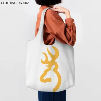 Сумка для покупок с логотипом Browning, женская милая холщовая сумка для покупок через плечо, сумки Cohiba большой емкости, сумка для фотосъемки