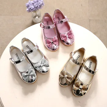 Детская кожаная обувь Новая женская обувь Мэри Джейн С блестками, обувь для танцев, обувь для танцев на плоской подошве, обувь принцессы, детская обувь, обувь для девочек