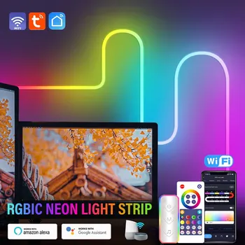 Светодиодная умная неоновая подсветка Symphony RGBIC Neon Light Bar, управление приложением, Синхронизация музыки, Игровая комната, лампа для атмосферы спальни