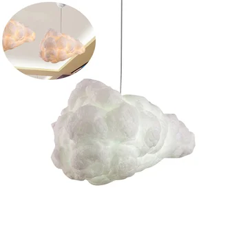 Креативный светодиодный подвесной светильник в форме облака, модный тканевый декоративный потолочный светильник для домашнего ресторана, бара, кафе (без провода заземления)