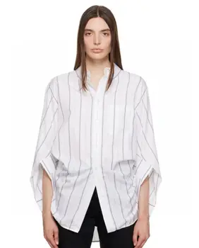 2023 23ss новое поступление хлопчатобумажных роскошных рубашек оверсайз свободного кроя с длинным рукавом для женщин