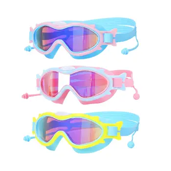Детские очки для плавания с ушками, очки для плавания для детей 6-14 лет, мальчики и девочки, синие, розовые