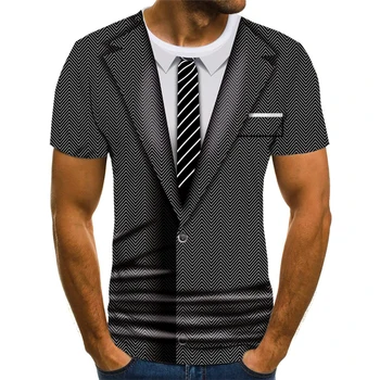 Летний пиджак с 3D-принтом, костюм 2021 года, футболка с поддельным рисунком, модный тренд, Забавная толстовка для мальчика, персонализированная повседневная рубашка