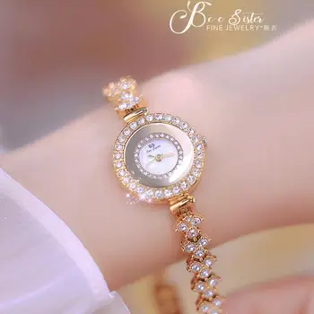Женские часы-браслет Для дам Золотые наручные часы 2023 года, лучший бренд класса Люкс, Полностью Стальные часы-браслет для женщин, женские часы