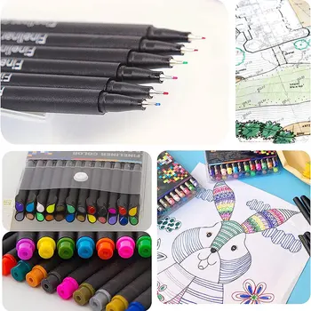36шт Цветные ручки Fineliner, маркер для рисования, манга, скетчинг, школьные художественные принадлежности для ведения дневника, Планировщик, Книжка-раскраска для заметок