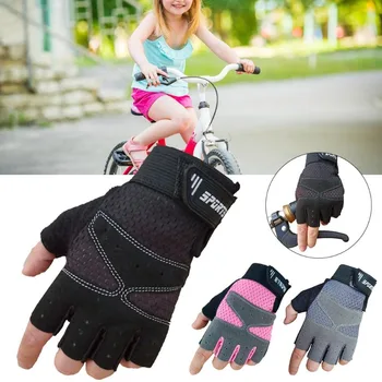 Велосипедные перчатки для шоссейных велосипедов Спортивные перчатки с защитой от скольжения на половину пальца MTB Перчатки для шоссейных велосипедов для подростков, детей, женщин, перчатки для фитнеса в тренажерном зале